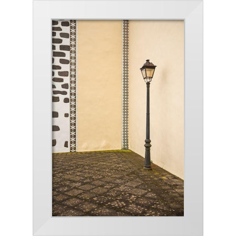 Canary Islands-La Palma Island-Puntallana-Parroquia San Juan Bautista church White Modern Wood Framed Art Print by Bibikow, Walter