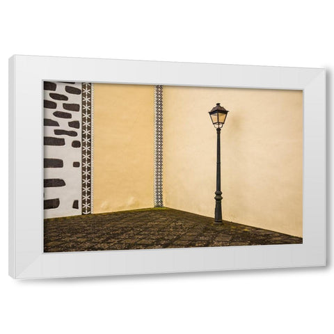 Canary Islands-La Palma Island-Puntallana-Parroquia San Juan Bautista church White Modern Wood Framed Art Print by Bibikow, Walter