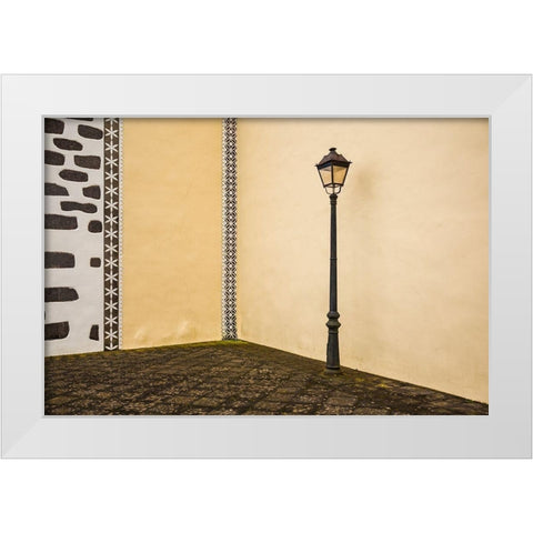 Canary Islands-La Palma Island-Puntallana-Parroquia San Juan Bautista church White Modern Wood Framed Art Print by Bibikow, Walter