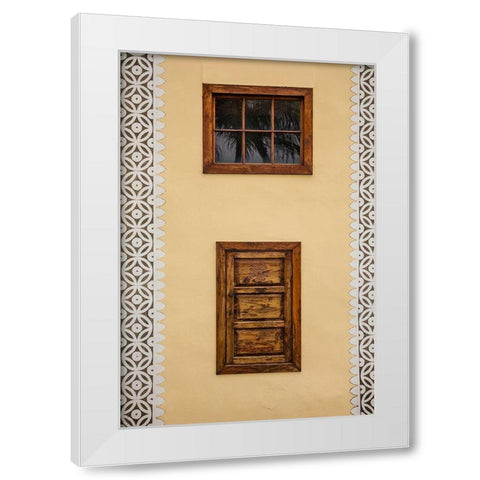 Canary Islands-La Palma Island-Puntallana-Parroquia San Juan Bautista church-wall detail White Modern Wood Framed Art Print by Bibikow, Walter