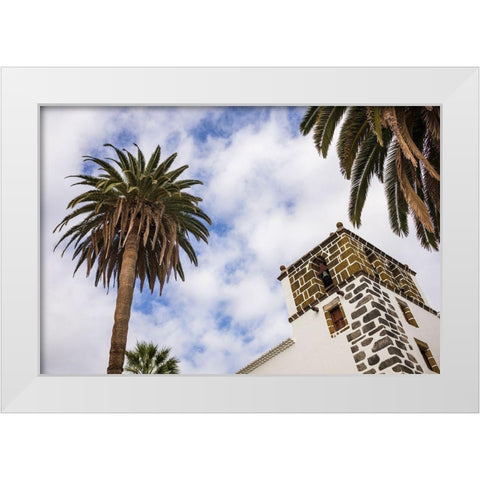 Canary Islands-La Palma Island-San Andres-Iglesia de San Andres church-built in 1515 White Modern Wood Framed Art Print by Bibikow, Walter