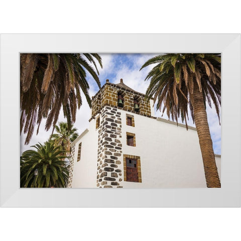 Canary Islands-La Palma Island-San Andres-Iglesia de San Andres church-built in 1515 White Modern Wood Framed Art Print by Bibikow, Walter