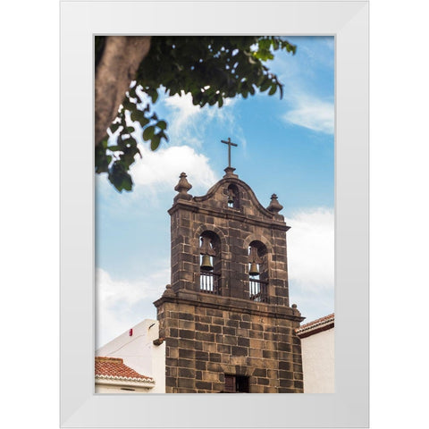 Canary Islands-La Palma Island-Santa Cruz de la Palma-Iglesia de la Encarnacion church-exterior White Modern Wood Framed Art Print by Bibikow, Walter