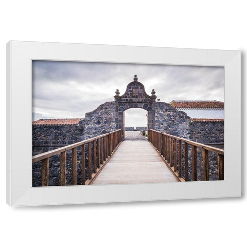Canary Islands-La Palma Island-Santa Cruz de la Palma-Castillo de Santa Catalina Fortress White Modern Wood Framed Art Print by Bibikow, Walter