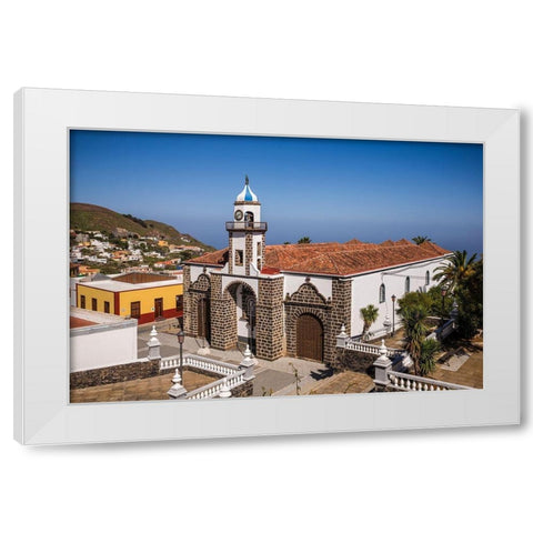 Canary Islands-El Hierro Island-Valverde-Iglesia de Nuestra Senora de la Concepcion church White Modern Wood Framed Art Print by Bibikow, Walter