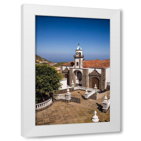 Canary Islands-El Hierro Island-Valverde-Iglesia de Nuestra Senora de la Concepcion church White Modern Wood Framed Art Print by Bibikow, Walter