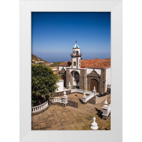 Canary Islands-El Hierro Island-Valverde-Iglesia de Nuestra Senora de la Concepcion church White Modern Wood Framed Art Print by Bibikow, Walter
