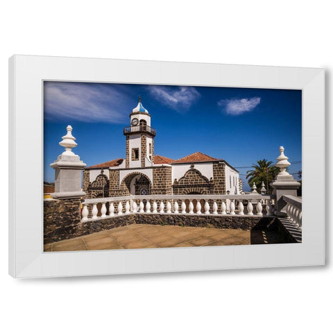 Canary Islands-El Hierro Island-Valverde-Iglesia de Nuestra Senora de la Concepcion church White Modern Wood Framed Art Print by Bibikow, Walter