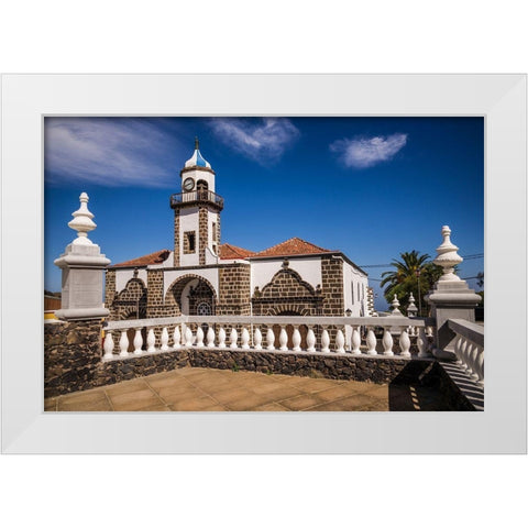 Canary Islands-El Hierro Island-Valverde-Iglesia de Nuestra Senora de la Concepcion church White Modern Wood Framed Art Print by Bibikow, Walter