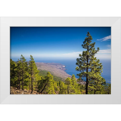 Canary Islands-El Hierro Island-Malpaso Mountain-elevation 1503 meters White Modern Wood Framed Art Print by Bibikow, Walter