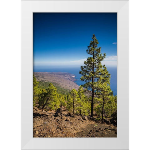 Canary Islands-El Hierro Island-Malpaso Mountain-elevation 1503 meters White Modern Wood Framed Art Print by Bibikow, Walter