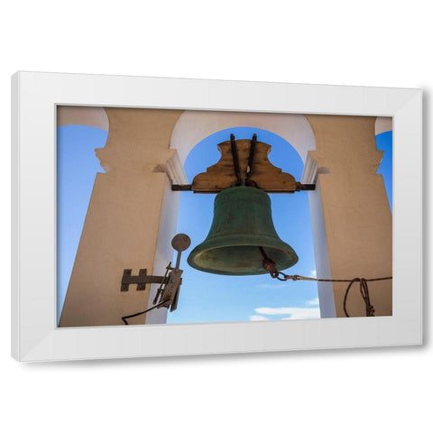 Canary Islands-Tenerife Island-Garachico-Iglesia de Santa Ana church-church bell White Modern Wood Framed Art Print by Bibikow, Walter