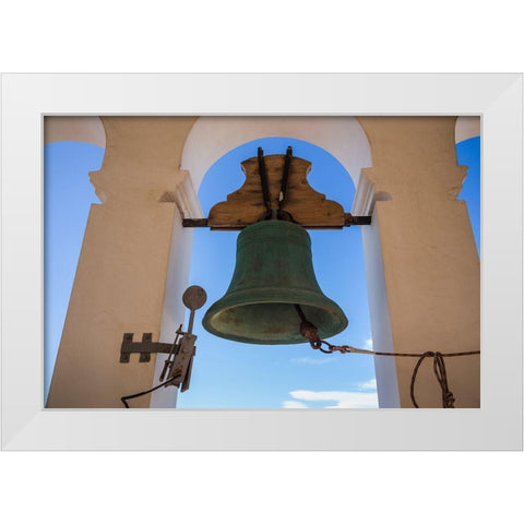 Canary Islands-Tenerife Island-Garachico-Iglesia de Santa Ana church-church bell White Modern Wood Framed Art Print by Bibikow, Walter