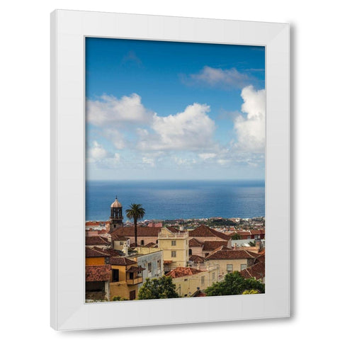 Canary Islands-Tenerife Island-La Orotava-elevated town view White Modern Wood Framed Art Print by Bibikow, Walter