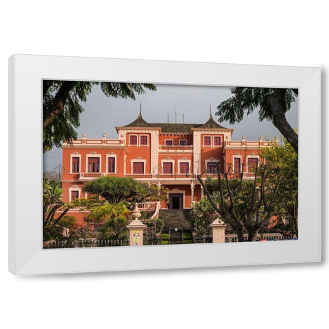 Canary Islands-Tenerife Island-La Orotava-Liceo de Taoro-built in 1928-town social club White Modern Wood Framed Art Print by Bibikow, Walter