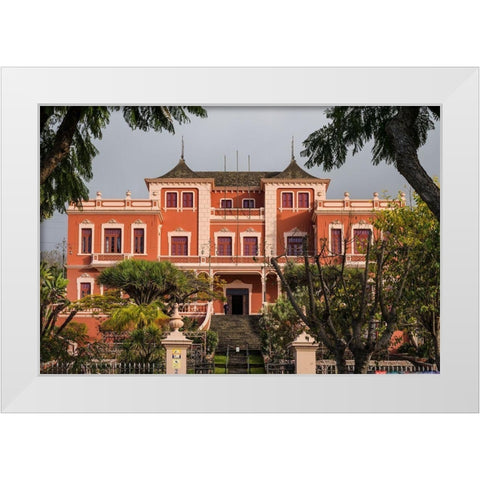 Canary Islands-Tenerife Island-La Orotava-Liceo de Taoro-built in 1928-town social club White Modern Wood Framed Art Print by Bibikow, Walter