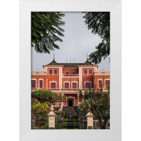 Canary Islands-Tenerife Island-La Orotava-Liceo de Taoro-built in 1928-town social club White Modern Wood Framed Art Print by Bibikow, Walter