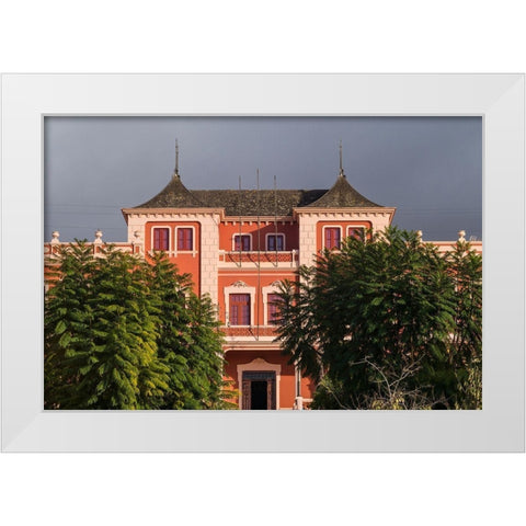 Canary Islands-Tenerife Island-La Orotava-Liceo de Taoro-built in 1928-town social club White Modern Wood Framed Art Print by Bibikow, Walter