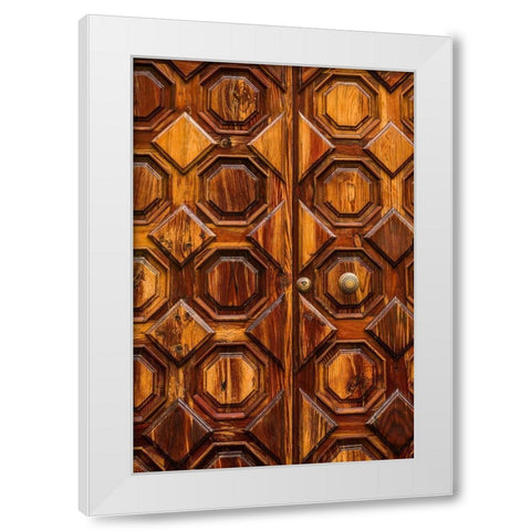 Canary Islands-Tenerife Island-La Orotava-door detail White Modern Wood Framed Art Print by Bibikow, Walter