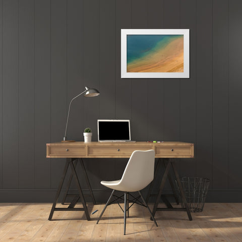 Canary Islands-Tenerife Island-San Andres-elevated view of San Andres Beach White Modern Wood Framed Art Print by Bibikow, Walter