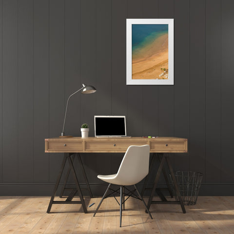 Canary Islands-Tenerife Island-San Andres-elevated view of San Andres Beach White Modern Wood Framed Art Print by Bibikow, Walter