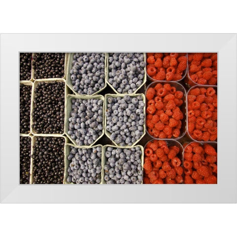 Sweden, Stockholm Berries at the Outdoor Market White Modern Wood Framed Art Print by Ross, Nancy ,  Steve