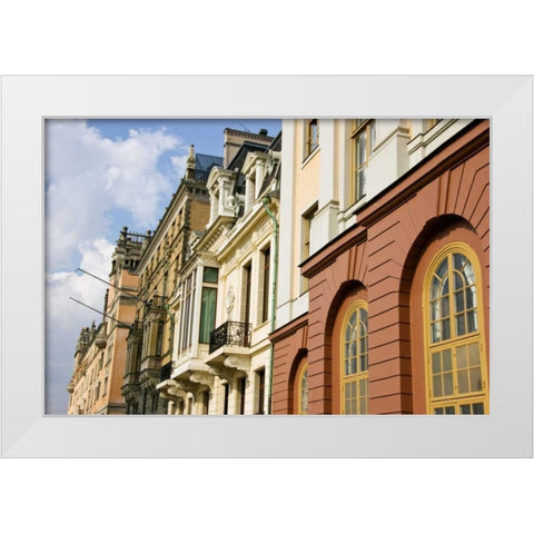Sweden, Stockholm Typical city architecture White Modern Wood Framed Art Print by Ross, Nancy ,  Steve
