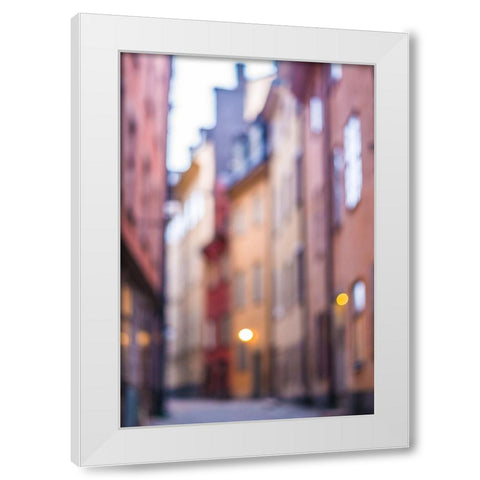 Sweden-Stockholm-Gamla Stan-Old Town-Royal Palace-old town street, White Modern Wood Framed Art Print by Bibikow, Walter