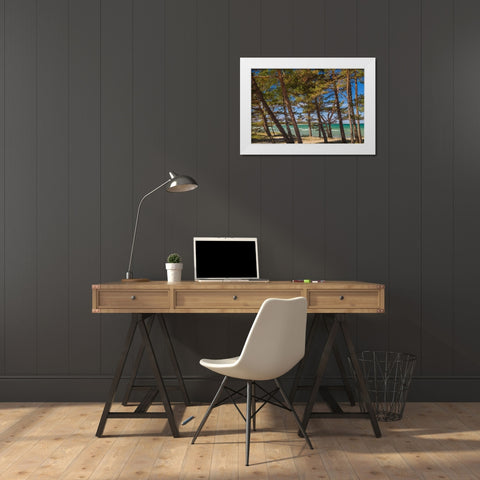 Sweden-Faro Island-Fifang-view of Ajkesvik Bay White Modern Wood Framed Art Print by Bibikow, Walter