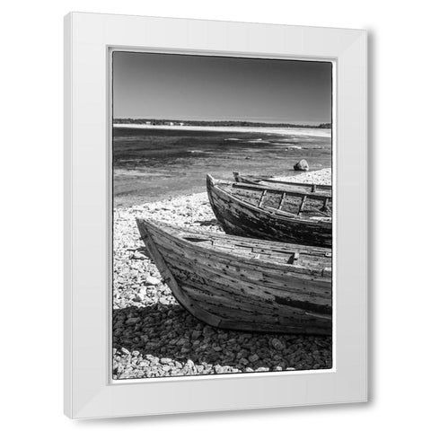 Sweden-Faro Island-Kursviken-coastal farmers fishing boats White Modern Wood Framed Art Print by Bibikow, Walter