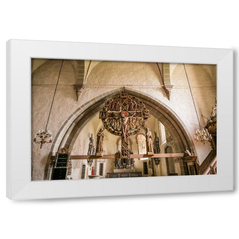 Sweden-Gotland Island-Oja-Oja church-crucifix White Modern Wood Framed Art Print by Bibikow, Walter