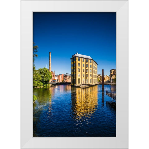 Sweden-Norrkoping-early Swedish industrial town-Arbetets Museum-Museum of Work in former early 20th White Modern Wood Framed Art Print by Bibikow, Walter