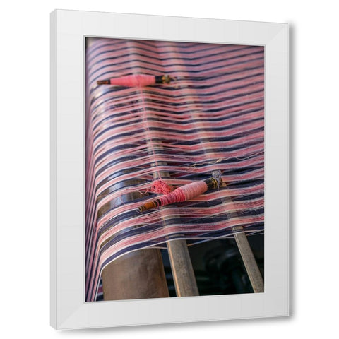 Sweden-Norrkoping-former mill town-cloth loom detail White Modern Wood Framed Art Print by Bibikow, Walter