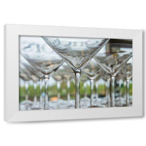 Sweden-Glasriket-Kingdom of Glass historical glass making region-Kosta-factory made glassware for s White Modern Wood Framed Art Print by Bibikow, Walter