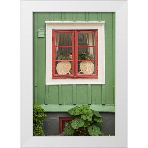 Sweden-Kalmar-town building detail White Modern Wood Framed Art Print by Bibikow, Walter
