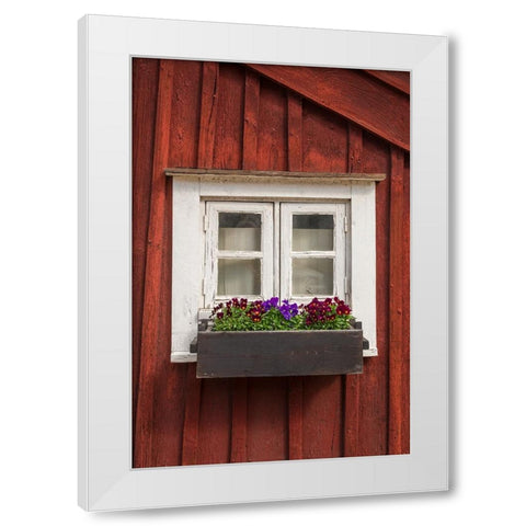 Sweden-Kalmar-town building detail White Modern Wood Framed Art Print by Bibikow, Walter