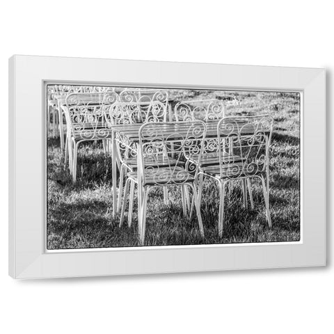 Southern Sweden-Ystad-cafe tables White Modern Wood Framed Art Print by Bibikow, Walter