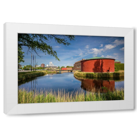 Sweden-Scania-Malmo-Malmohus Slott fortress-exterior White Modern Wood Framed Art Print by Bibikow, Walter