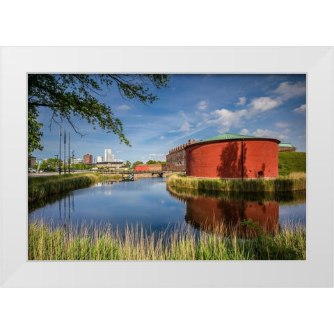 Sweden-Scania-Malmo-Malmohus Slott fortress-exterior White Modern Wood Framed Art Print by Bibikow, Walter