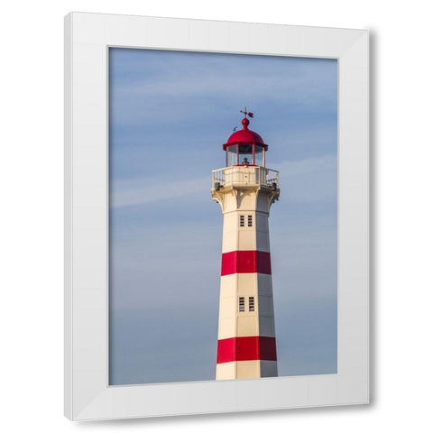 Sweden-Scania-Malmo-Inre Hamnen inner harbor-lighthouse White Modern Wood Framed Art Print by Bibikow, Walter