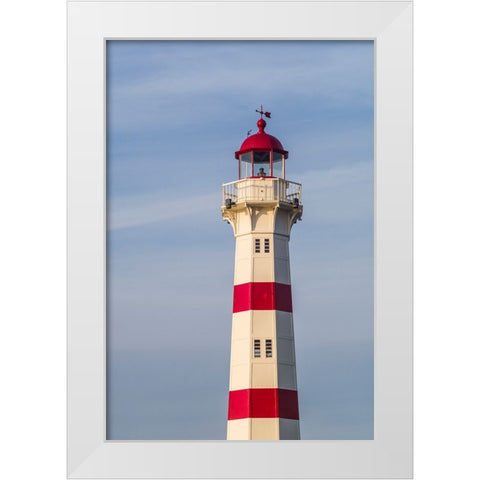 Sweden-Scania-Malmo-Inre Hamnen inner harbor-lighthouse White Modern Wood Framed Art Print by Bibikow, Walter