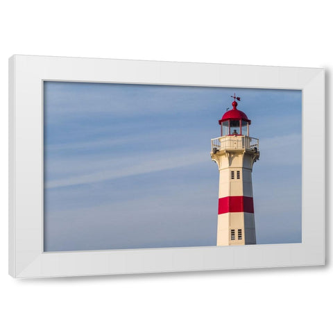 Sweden-Scania-Malmo-Inre Hamnen inner harbor-lighthouse White Modern Wood Framed Art Print by Bibikow, Walter