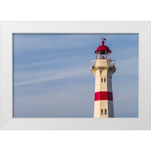 Sweden-Scania-Malmo-Inre Hamnen inner harbor-lighthouse White Modern Wood Framed Art Print by Bibikow, Walter
