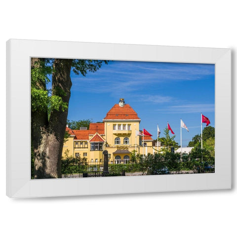 Sweden-Scania-Malmo-Kungsparken park-Casino-exterior White Modern Wood Framed Art Print by Bibikow, Walter