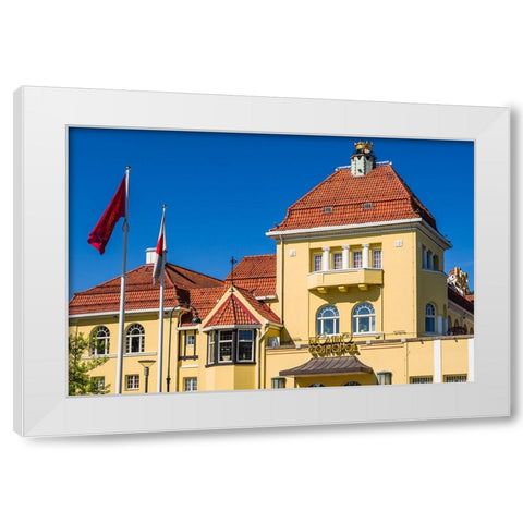 Sweden-Scania-Malmo-Kungsparken park-Casino-exterior White Modern Wood Framed Art Print by Bibikow, Walter