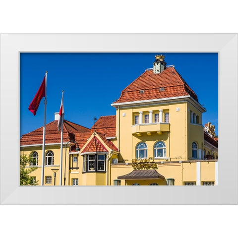 Sweden-Scania-Malmo-Kungsparken park-Casino-exterior White Modern Wood Framed Art Print by Bibikow, Walter