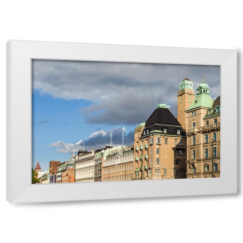 Sweden-Scania-Malmo-buildings along Norra Vallgatan street White Modern Wood Framed Art Print by Bibikow, Walter