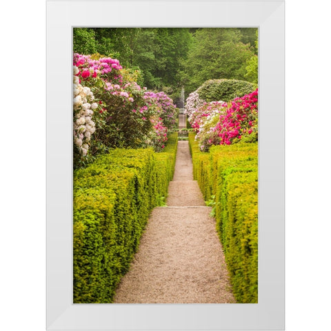 Sweden-Scania-Molle-Krapperups Slott castle-ancient home of the Gyllenstierna family-public garden- White Modern Wood Framed Art Print by Bibikow, Walter