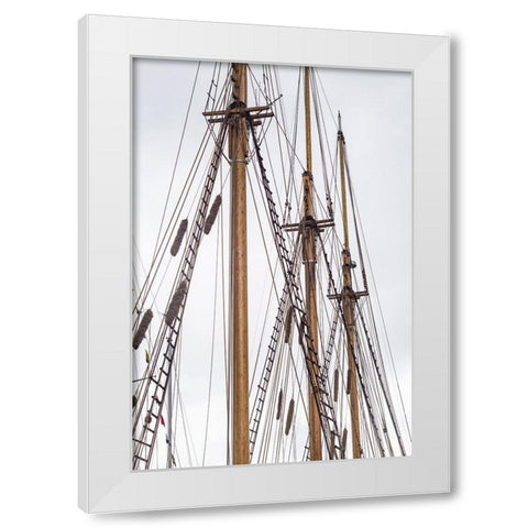 Sweden-Vastragotland and Bohuslan-Gothenburg-Klippan District-sailing ship White Modern Wood Framed Art Print by Bibikow, Walter