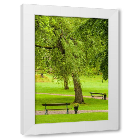 Sweden-Bohuslan-Gustavsberg-Swedens Oldest Resort-village park White Modern Wood Framed Art Print by Bibikow, Walter
